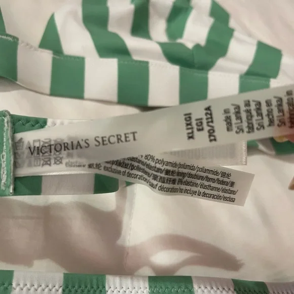 Victoria’s Secret bikini with green and white stripes NWT Size M - Picture 5 of 10